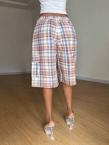 StreetHx 女士格子口袋休闲宽松短裤 - 彩色 - 查看 6