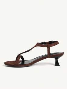 CUCCOO CHICEST Women Heeled Sandals Wedding Shoes Spring Shoes Bride Shoes - Coffee Brown - View 5