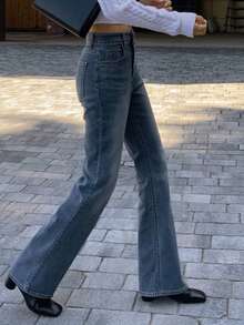 Dazy Tall Tall Women's Regular Waist Flare Jeans, Elegant Long Leg Denim Pants - Medium Wash - View 4