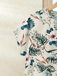 Rusticease 热带树叶印花上衣+纯绿色中长裙套装，女士夏季服装，夏季中长裙套装，中长裙上衣套装，女士中长裙上衣套装，印花中长裙套装 - 彩色 - 查看 4
