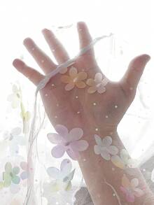 SHEIN Vintaside Kids Toddler Girls' Elegant, Sweet & Cute 3D Heart Mesh Halter Neck Sleeveless A-Line Casual Dress, Suitable For Holidays, Parties, Birthdays, Vacations, Spring/Summer - Multicolor - View 11