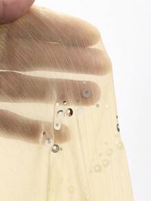 DAZY Vestido largo elegante con lentejuelas francés, vestido fluido para mujeres - amarillo ganso - Ver 7