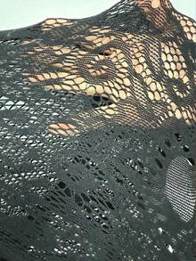 Swim SXY Sexy Hollow-Out Backless Romantic Women Shawl - Black - View 6