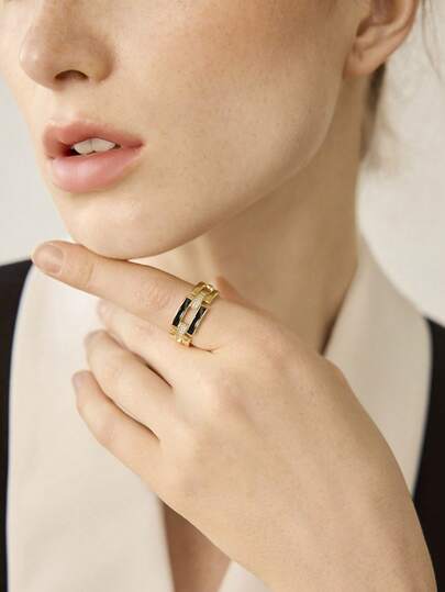 MOTF PREMIUM ENAMEL LIGHT LUXURY NICHE DESIGN RING WOMEN'S FASHION PERSONALIZED RING