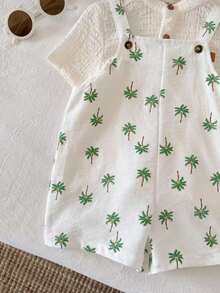 SHEIN Bộ 2 món gồm: Quần yếm và mũ đi nghỉ mát kiểu dáng thường ngày cho bé trai mùa hè, trang phục đi nghỉ mát. - Nhiều màu - Xem 6