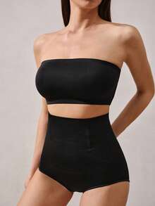 Summer Women's Strapless Bra Set, Including Spaghetti Strap Bra, Spaghetti Strap Top, And Camisole - Black - View 4