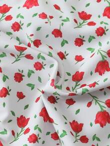 SHEIN Tween Girl Floral Print Halter Bikini And Triangle Panty Swimsuit Set - Multicolor - View 8