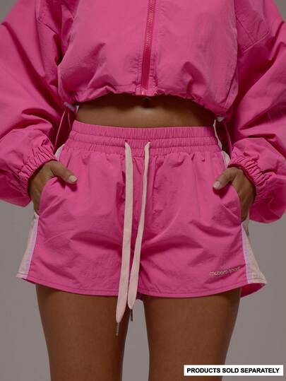 Musera Sport Drawstring Contrast Light Weight Active Runner Shorts Only Sport Workout Gym Pilates Fitness Daily Girly Casual Hot Sweat