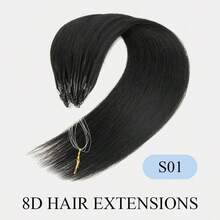 8D Micro Link Nano Beads Hair Extensions,16-22 INCH 50G/Pack, Micro Loop Human Hair Extensions, Invisible No Trace,Straight Human Hair,Invisible Mini Silicon Beads Easy To Install,Seamless, Natural Straight Hair,Perfect For Long Hair Lengthening, Hair Lengthening Straight Hair Texture Natural Hair Look - Multicolor - View 29