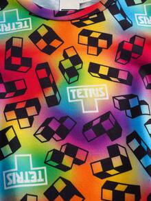 Tetris™ X SHEIN 女婴夏季休闲印花短袖T恤和裤子套装 - 彩色 - 查看 4