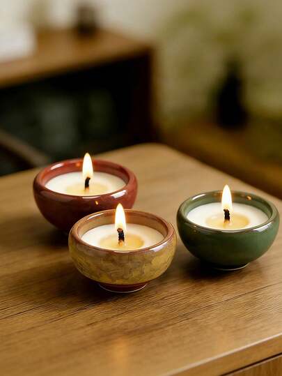 Cirelle Crackle Ceramic Scented Candle - Natural Soy Wax In Artisan Cup, Ambient Home Fragrance For Relaxation, Mindful Gift