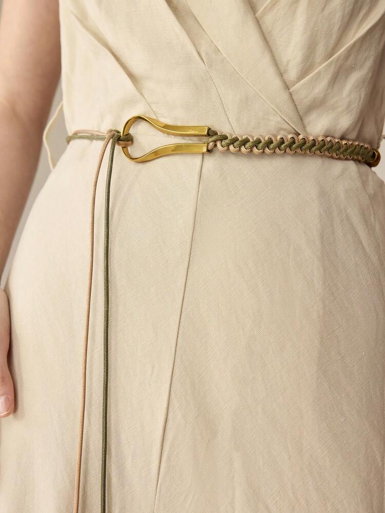 U-SHAPED BUCKLE KNOTTED WAIST BELT