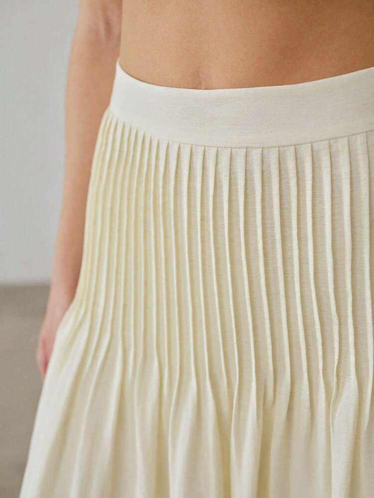 ELEGANT PLEATED ELASTIC WAIST SKIRT
