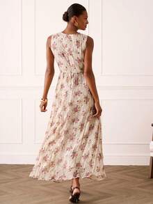 Lilora Women's Elegant Sleeveless Dress - Dusty Pink - View 2