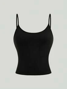 Girlism 4pcs/Set Teen Girls Cropped Casual Camisole Tops, Suitable For Spring, Summer, Autumn And Winter - Dark Grey - View 5