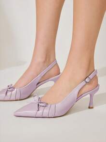 CUCCOO CHICEST Women's Pointed Toe Buckle Design Fashionable High Heels For Daily Wear Wedding Shoes Summer Shoes Bride Shoes - Purple - View 7