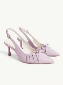CUCCOO CHICEST Women's Pointed Toe Buckle Design Fashionable High Heels For Daily Wear Wedding Shoes Summer Shoes Bride Shoes - Purple - View 9