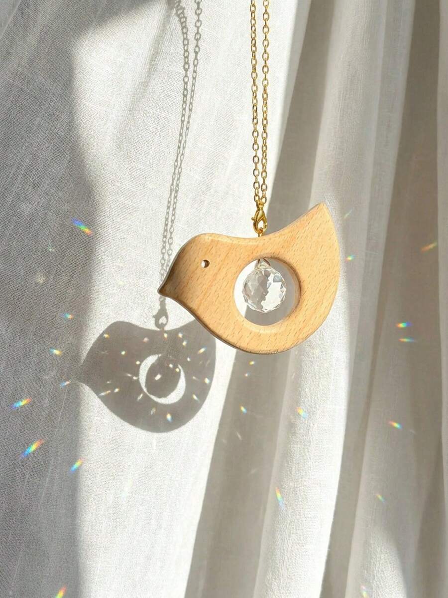 Cirelle 鸟形水晶棱镜阳光捕捉器 – 阳光悬挂装饰品，彩色玻璃效果窗户装饰，适用于室内/室外，闪亮阳光收集器，适用于家居、阳台和花园 - 彩色 - 查看 1