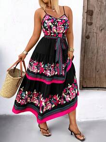 Breezaya Rochie tip camisol elegantă, cu talie înaltă, stil casual, mărime mare, pentru femei, primăvară/vară - Multicolor - Vizualizare 7