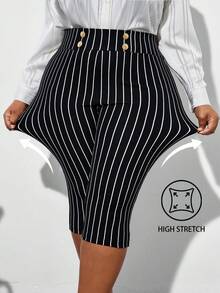 Chikora Quần dài cỡ lớn dành cho nữ, quần legging lửng kẻ sọc thanh lịch mùa hè, quần công sở thoáng khí đa năng, trang phục công sở cho nữ, áo công sở cho nữ, trang phục lễ hội Carnival, trang phục Carnival cho nữ năm 2026, trang phục Carnival cho nữ, trang phục Carnival mùa hè cho nữ, quần áo mùa hè, trang phục nghỉ hè, trang phục mùa hè cho nữ, quần áo mùa hè cho nữ. - màu đen - Xem 2