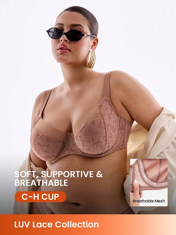 Plus Full Coverage Sheer Minimizer Bra