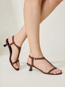 CUCCOO CHICEST Women Heeled Sandals Wedding Shoes Spring Shoes Bride Shoes - Coffee Brown - View 10