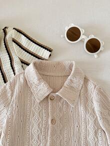 2件套男婴夏季休闲度假可爱条纹针织衬衫套装 - 彩色 - 查看 8