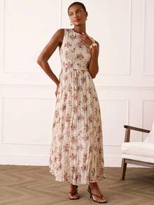 Lilora Women's Elegant Sleeveless Dress - Dusty Pink - View 4