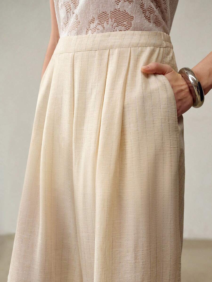 MOTF PREMIUM WOMEN'S FASHION CASUAL WIDE LEG PANTS - Apricot - View 1