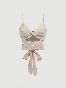 Olithes 2 bộ áo liền quần có dây đeo rỗng có họa tiết màu trơn, mùa hè - Nhiều màu - Xem 5