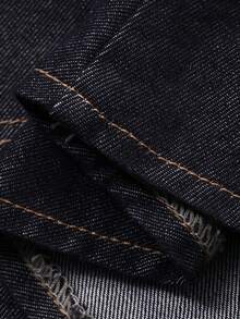 Women Denim Dresses - Dark Washed Blue - View 8