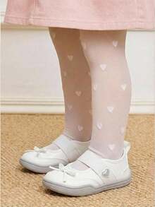 Cozy Pixies 1 Pair Spring/Summer Plush Heart Patchwork Cute Retro Sporty Lightweight Durable Ballet Style Baby Sneakers - White - View 3