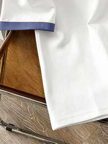 Manfinity Joysei 男士圆领撞色滚边字母3D图案休闲日常短袖T恤 - 白色 - 查看 3