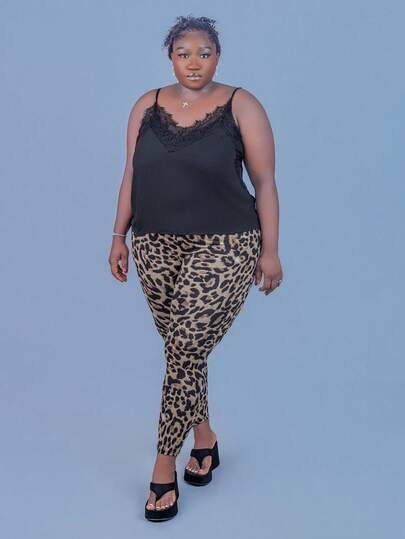 CurvyTilda Plus Leopard Print Leggings