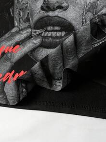 ROMWE MEN Men's Printed Rivet Loose Tank Top - Black - View 4