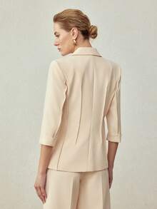 MOTF PREMIUM ELEGANT FITTED WAIST BLAZER, SPRING/SUMMER - Apricot - View 3