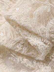 DAZY 刺绣精致镂空简约百搭女式衬衫 - 米色 - 查看 4