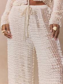 MUSERA Low Waist Ruffled Frill Trousers Coord Bottoms Only Cute Spring Holiday Girly Sugar Salt - Cream - View 5