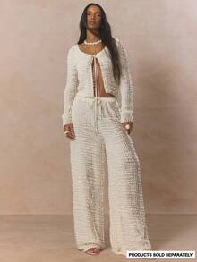 MUSERA Low Waist Ruffled Frill Trousers Coord Bottoms Only Cute Spring Holiday Girly Sugar Salt - Cream - View 1