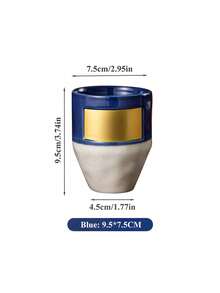 Cirelle Rustic Ceramic Coffee Mug – Gold Accent Attached, Unique Design Cup For Espresso, Latte & Cappuccino, Artisan Stoneware Mug, Housewarming & Coffee Lover Gift - Multicolor - View 16