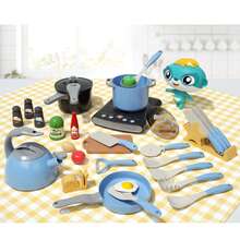 31件套儿童过家家厨房玩具套装，包含切水果和烹饪用具，男女皆宜。逼真且互动性强的厨房角色扮演游戏和互动玩具套装。 - 彩色 - 查看 8