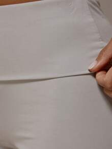 MUSERA Fold Over Fitted Soft Touch Micro Mini Shorts Spring Summer Holiday Everyday Cute Daily Basics Essential - Baby Blue - View 6