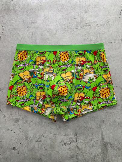 TEENAGE MUTANT NINJA TURTLES | SHEIN 1件男士卡通印花平角内裤