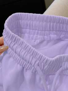 Resyla 大码夏季休闲柠檬刺绣短裤 - 黑色 - 查看 3