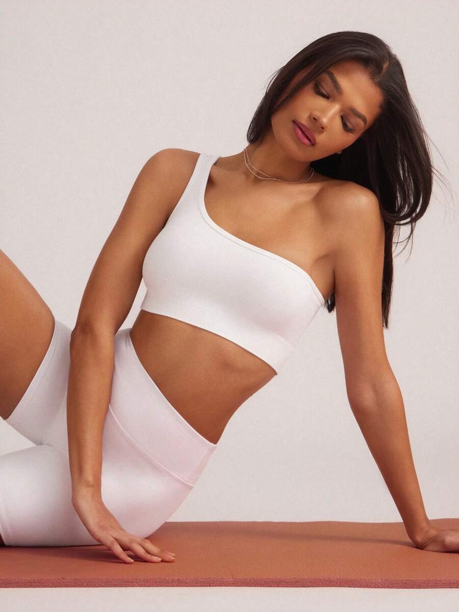 Easithlete Top deportivo tipo tank top con recorte en la espalda para entrenamiento - Blanco - Ver 1