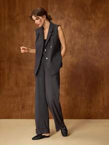 MOTF Cómodas y elegantes mules planas con punta cuadrada, de estilo casual y cómodo, para mujer - Negro - Ver 3