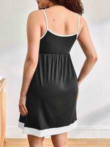 Moonlight&Mama Maternity Sleeveless Dress With Button Decor, Loungewear - Black - View 2