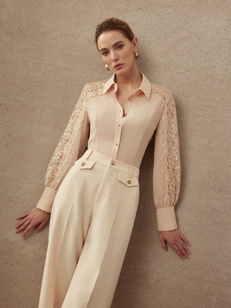 ELEGANT WIDE-LEG SUIT PANTS, SPRING/SUMMER