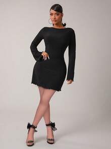 SHEIN SXY Women's Bow Tie Sheer Mesh Leggings - Pink - View 5