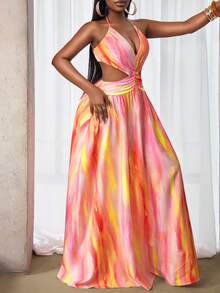 BamGleam Đầm hai dây kiểu dáng gợi cảm dành cho nữ, thích hợp cho kỳ nghỉ, với thiết kế buộc dây và khoét eo. - Nhiều màu - Xem 6